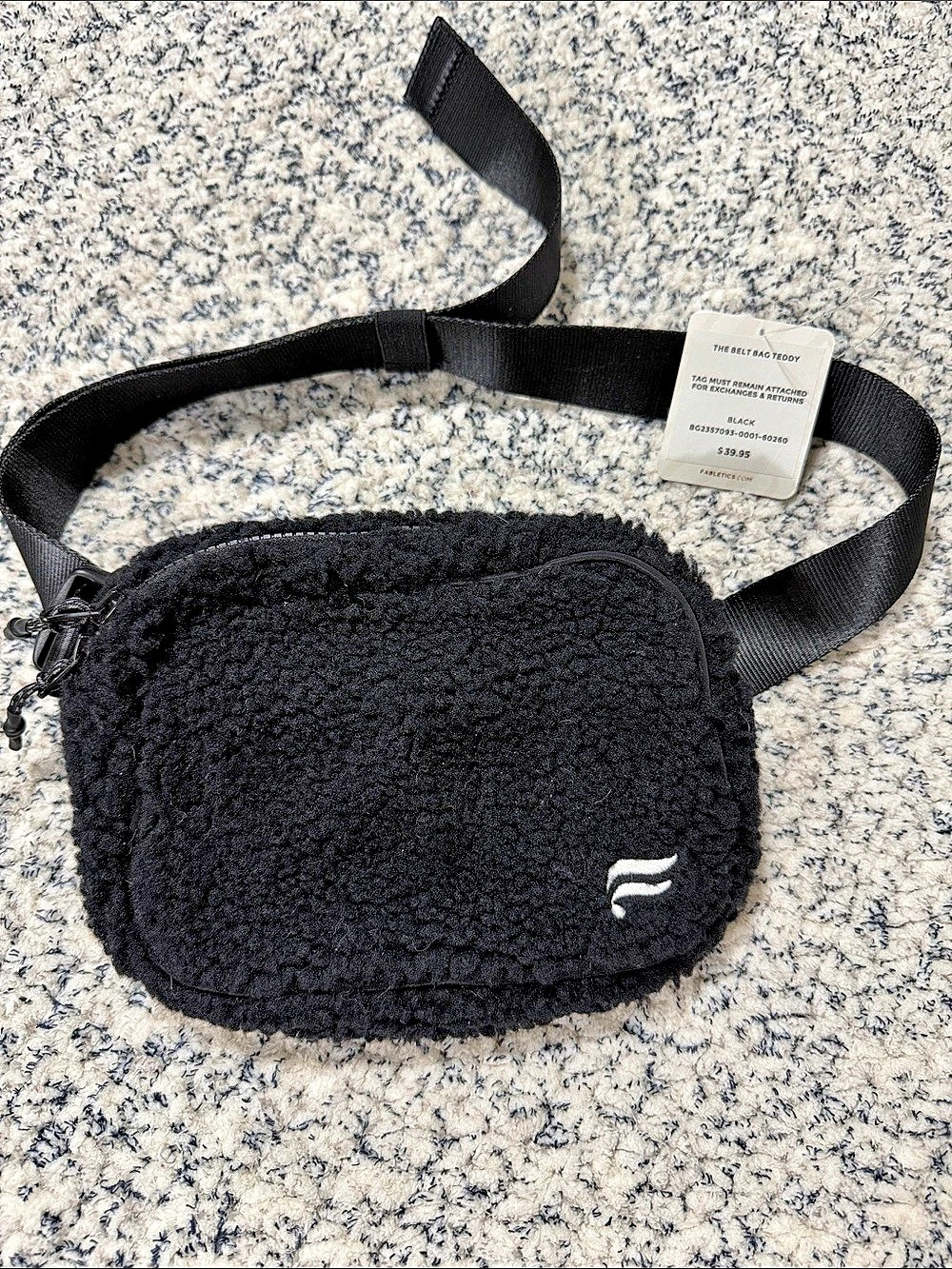 Fabletics The Belt Bag Teddy Black Belt Bag